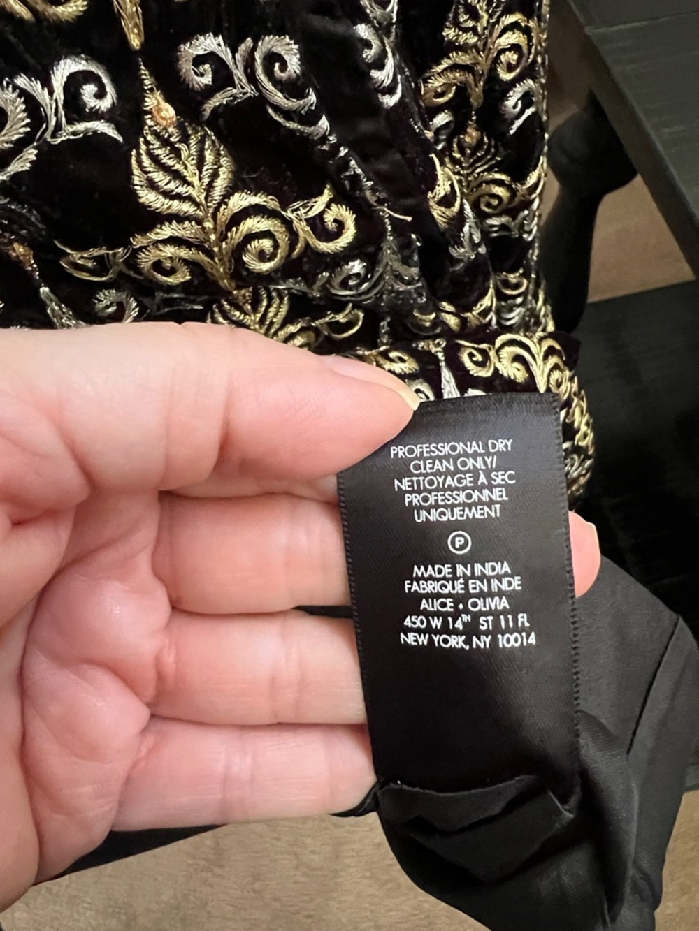 Alice + Olivia Black Marilla Embroidered Mini Dress Black, Silver & Gold - Picture 10 of 14